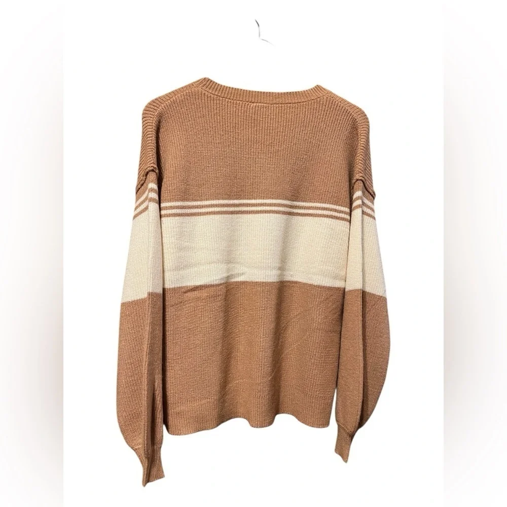 Hem & Thread Brown & White Sweater – XL